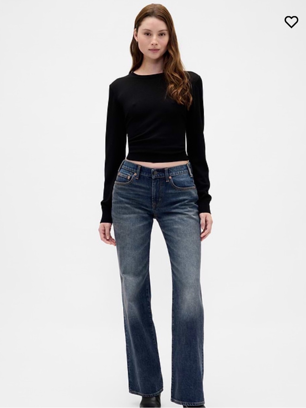 Gap mid rise rigid relaxed flare jean